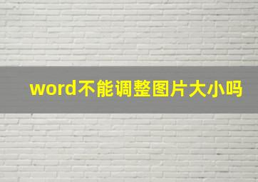 word不能调整图片大小吗