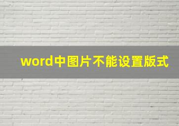 word中图片不能设置版式