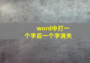 word中打一个字后一个字消失