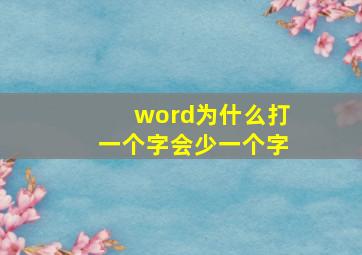 word为什么打一个字会少一个字