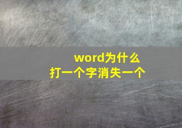 word为什么打一个字消失一个