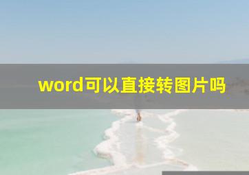 word可以直接转图片吗