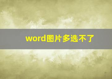 word图片多选不了