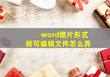 word图片形式转可编辑文件怎么弄