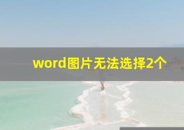 word图片无法选择2个