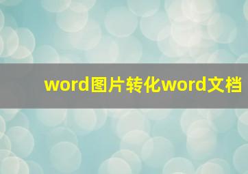 word图片转化word文档