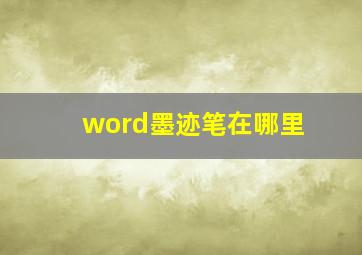 word墨迹笔在哪里