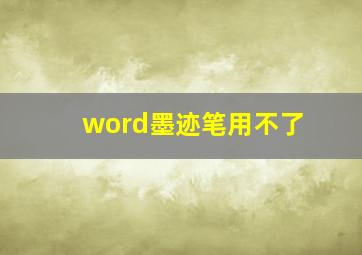 word墨迹笔用不了