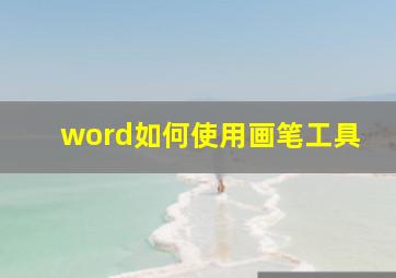 word如何使用画笔工具