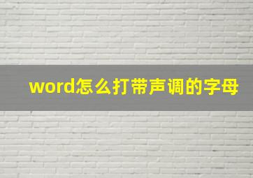 word怎么打带声调的字母