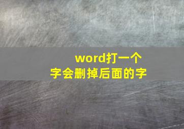 word打一个字会删掉后面的字