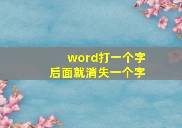 word打一个字后面就消失一个字