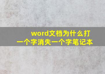 word文档为什么打一个字消失一个字笔记本