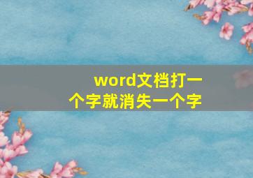 word文档打一个字就消失一个字