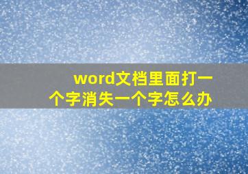 word文档里面打一个字消失一个字怎么办