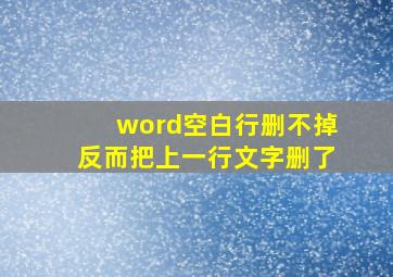 word空白行删不掉反而把上一行文字删了