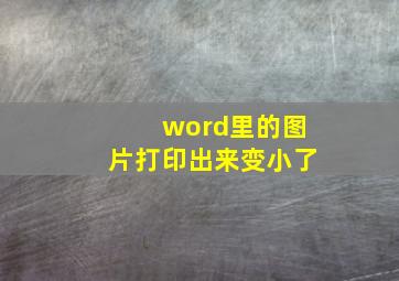 word里的图片打印出来变小了