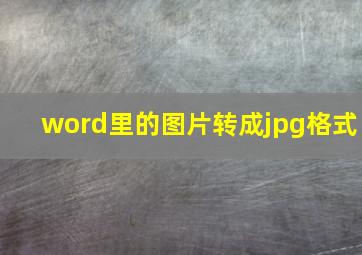 word里的图片转成jpg格式