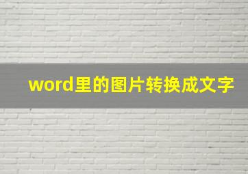 word里的图片转换成文字