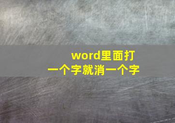 word里面打一个字就消一个字