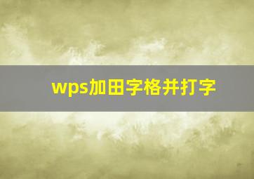 wps加田字格并打字