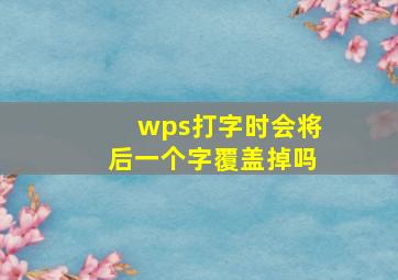 wps打字时会将后一个字覆盖掉吗