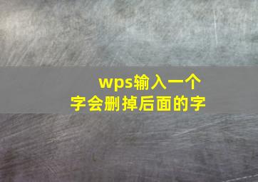 wps输入一个字会删掉后面的字