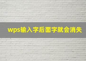 wps输入字后面字就会消失