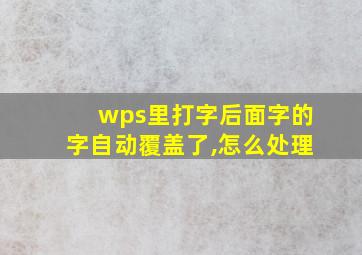 wps里打字后面字的字自动覆盖了,怎么处理