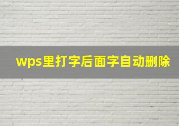 wps里打字后面字自动删除