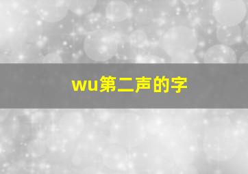 wu第二声的字