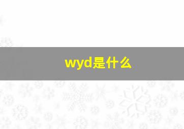 wyd是什么