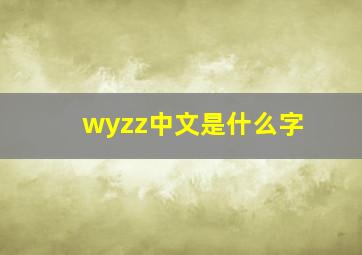 wyzz中文是什么字