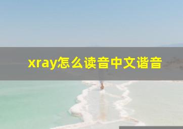 xray怎么读音中文谐音