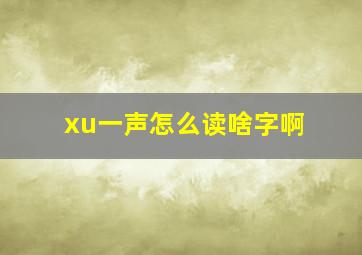 xu一声怎么读啥字啊