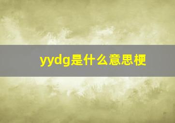 yydg是什么意思梗