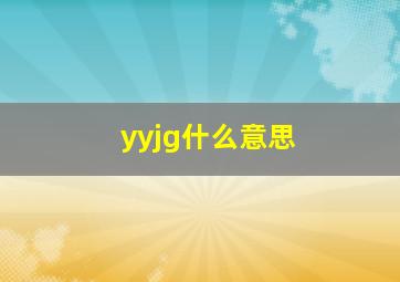 yyjg什么意思