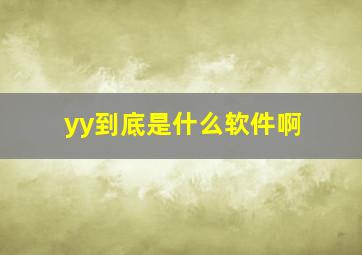 yy到底是什么软件啊