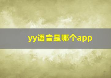 yy语音是哪个app