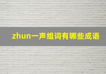 zhun一声组词有哪些成语