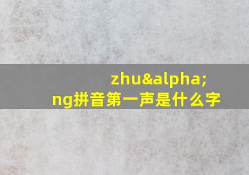 zhuαng拼音第一声是什么字