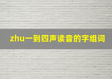 zhu一到四声读音的字组词