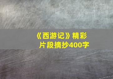 《西游记》精彩片段摘抄400字