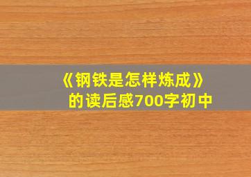 《钢铁是怎样炼成》的读后感700字初中