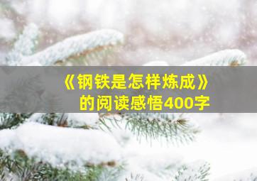 《钢铁是怎样炼成》的阅读感悟400字