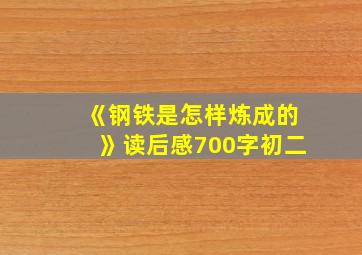 《钢铁是怎样炼成的》读后感700字初二