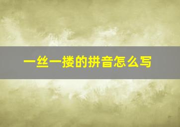 一丝一搂的拼音怎么写