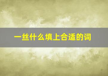 一丝什么填上合适的词