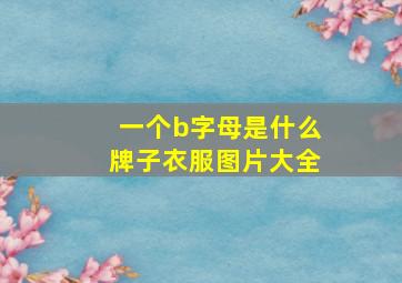 一个b字母是什么牌子衣服图片大全