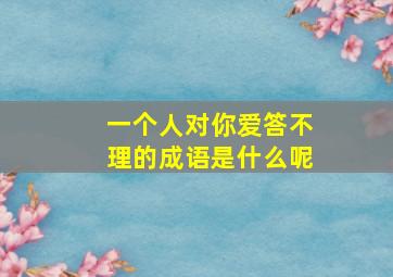 一个人对你爱答不理的成语是什么呢